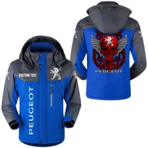 Peugeot Windproof Waterproof Jacket Detachable Hood Velvet-Lined Warm Durable, Custom Name TN150225Y11WJVCT1PEU