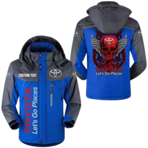 Toyota Exclusive Logo Windbreaker Windproof Waterproof Jacket Detachable Hood Velvet-Lined Warm Durable, Custom Name TN150225Y11WJVCT1TOY