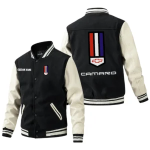 Chevrolet Camaro Jacket Men’s Baseball Jacket With PU Leather Sleeve, Custom Name HG190225Y15BJPUCT1CHC