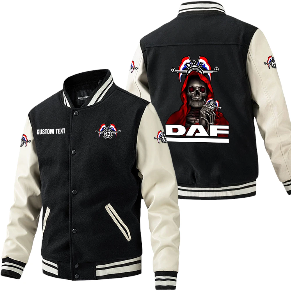 Daf Jacket Men’s Baseball Jacket With PU Leather Sleeve, Custom Name HG200225Y15BJPUCT4DAF Daf Jacket Men’s Baseball Jacket With PU Leather Sleeve, Custom Name HG200225Y15BJPUCT4DAF