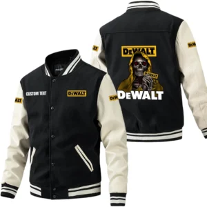 DeWalt Jacket Men’s Baseball Jacket With PU Leather Sleeve, Custom Name HG200225Y15BJPUCT4DEW