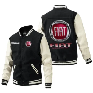 Fiat Jacket Men’s Baseball Jacket With PU Leather Sleeve, Custom Name HG210225Y15BJPUCT1FIA