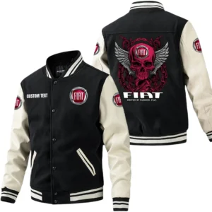 Fiat Jacket Men’s Baseball Jacket With PU Leather Sleeve, Custom Name HG210225Y15BJPUCT2FIA
