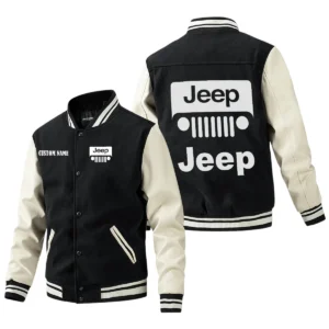 Jeep Jacket Men’s Baseball Jacket With PU Leather Sleeve, Custom Name HG240225Y15BJPUCT1JEE