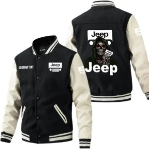 Jeep Jacket Men’s Baseball Jacket With PU Leather Sleeve, Custom Name HG240225Y15BJPUCT4JEE