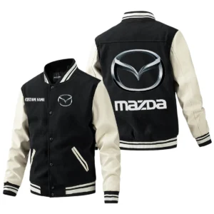 Mazda Jacket Men’s Baseball Jacket With PU Leather Sleeve, Custom Name HG250225Y15BJPUCT1MAZ