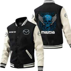 Mazda Jacket Men’s Baseball Jacket With PU Leather Sleeve, Custom Name HG250225Y15BJPUCT2MAZ