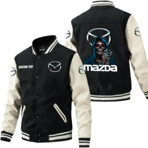 Mazda Jacket Men’s Baseball Jacket With PU Leather Sleeve, Custom Name HG250225Y15BJPUCT3MAZ