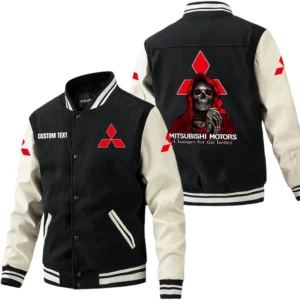 Mitsubishi Jacket Men’s Baseball Jacket With PU Leather Sleeve, Custom Name HG250225Y15BJPUCT4MIT