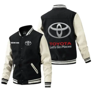 Toyota Jacket Men’s Baseball Jacket With PU Leather Sleeve, Custom Name HG260225Y15BJPUCT1TOY