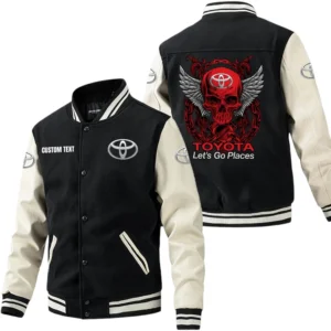 Toyota Jacket Men’s Baseball Jacket With PU Leather Sleeve, Custom Name HG260225Y15BJPUCT2TOY