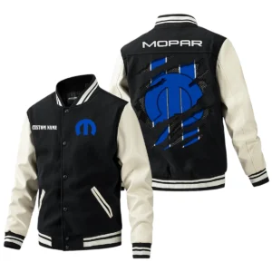Mopar Jacket Men’s Baseball Jacket With PU Leather Sleeve, Custom Name HG260225Y15BJPUCT3MOP