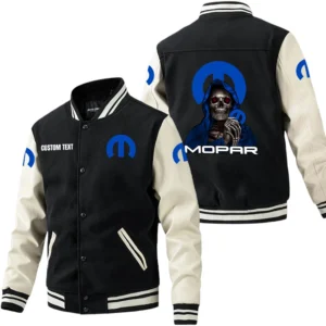 Mopar Jacket Men’s Baseball Jacket With PU Leather Sleeve, Custom Name HG260225Y15BJPUCT4MOP