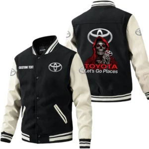 Toyota Jacket Men’s Baseball Jacket With PU Leather Sleeve, Custom Name HG270225Y15BJPUCT4TOY