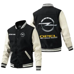 Opel Jacket Men’s Baseball Jacket With PU Leather Sleeve, Custom Name TN220225Y15BJPUCT1OPE