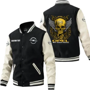 Opel Jacket Men’s Baseball Jacket With PU Leather Sleeve, Custom Name TN220225Y15BJPUCT2OPE