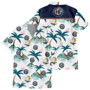 Alfa Romeo Exclusive Logo Hawaiian Shirt Tropical Landscape Pattern All-over Print For Men Women Kids, Custom Name HIDI170225Y7HWLS2ALR