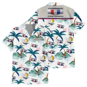 Camaro Exclusive Logo Hawaiian Shirt Tropical Landscape Pattern All-over Print For Men Women Kids, Custom Name HIDI190225Y7HWLS2CAM