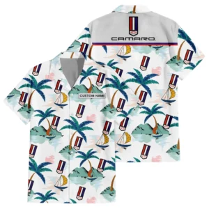 Chevrolet Camaro Exclusive Logo Hawaiian Shirt Tropical Landscape Pattern All-over Print For Men Women Kids, Custom Name HIDI190225Y7HWLS2CHC