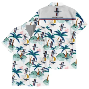 Mustang Exclusive Logo Hawaiian Shirt Tropical Landscape Pattern All-over Print For Men Women Kids, Custom Name HIDI190225Y7HWLS2MUS