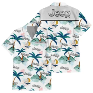 Jeep Exclusive Logo Hawaiian Shirt Tropical Landscape Pattern All-over Print For Men Women Kids, Custom Name HIDI200225Y7HWLS2JEE