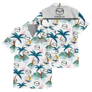Mazda Exclusive Logo Hawaiian Shirt Tropical Landscape Pattern All-over Print For Men Women Kids, Custom Name HIDI200225Y7HWLS2MAZ