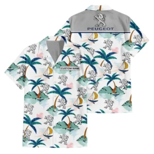 Peugeot Exclusive Logo Hawaiian Shirt Tropical Landscape Pattern All-over Print For Men Women Kids, Custom Name HIDI210225Y7HWLS2PEU