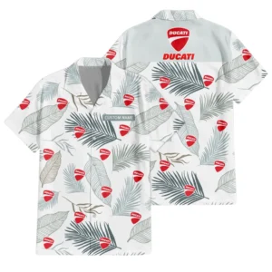 Ducati Exclusive Logo Hawaiian Shirt Tropical Leaves Seamless Pattern All-over Print For Men Women Kids, Custom Name HIHI170125Y7HWLS1DUC