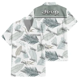 Jeep Exclusive Logo Hawaiian Shirt Tropical Leaves Seamless Pattern All-over Print For Men Women Kids, Custom Name HIHI170225Y7HWLS1JEE