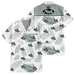 Mack Trucks Exclusive Logo Hawaiian Shirt Tropical Leaves Seamless Pattern All-over Print For Men Women Kids, Custom Name HIHI180225Y7HWLS1MAC
