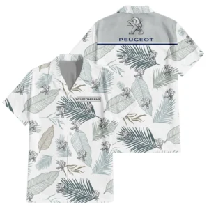 Peugeot Exclusive Logo Hawaiian Shirt Tropical Leaves Seamless Pattern All-over Print For Men Women Kids, Custom Name HIHI190225Y7HWLS1PEU