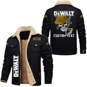 Dewalt Exclusive Logo Fleece-lined Thick Jacket, Fur Lapel Collar Warm Custom Name TN150325Y10FLJCT2DEW