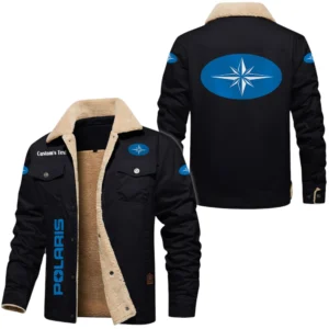 Polaris Exclusive Logo Fleece-lined Thick Jacket, Fur Lapel Collar Warm Custom Name TN170325Y10FLJCT1FOL