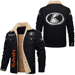 Kubota Exclusive Logo Fleece-lined Thick Jacket, Fur Lapel Collar Warm Custom Name TN170325Y10FLJCT1KUB
