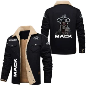 Mack Trucks Exclusive Logo Fleece-lined Thick Jacket, Fur Lapel Collar Warm Custom Name TN170325Y10FLJCT2MAC