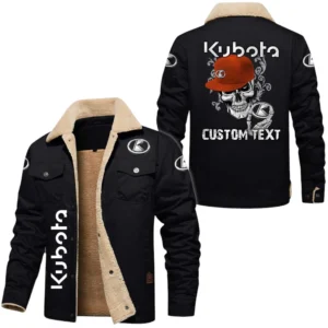 Kubota Exclusive Logo Fleece-lined Thick Jacket, Fur Lapel Collar Warm Custom Name TN170325Y10FLJCT3KUB