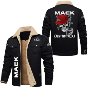 Mack Trucks Exclusive Logo Fleece-lined Thick Jacket, Fur Lapel Collar Warm Custom Name TN170325Y10FLJCT3MAC