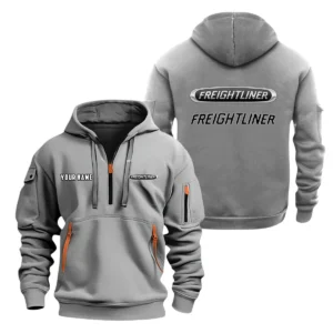 Freightliner Half Zip Hoodie, Sport Hooded Multi-Pocket, Custom Name HG110325Y25QZ2HCT1FRE