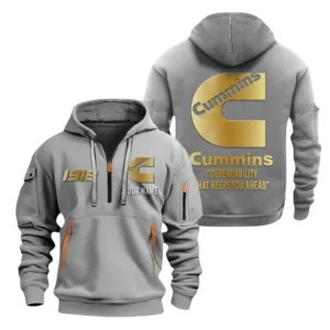 Cummins Half Zip Hoodie, Sport Hooded Multi-Pocket, Custom Name HG110325Y25QZ2HCT2CUM