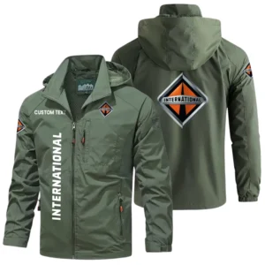 International Trucks Exclusive Logo Windbreaker Jacket Hooded Detachable, Outdoor Windproof Running Jacket, Custom Text HIHI130225Y28WJ86INT
