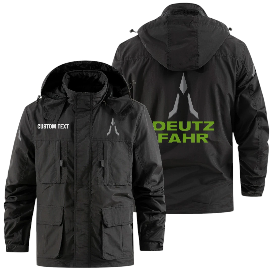 Deutz Fahr Exclusive Logo Windbreaker Jacket Hooded Detachable, Outdoor Jacket Multi Pocket, Custom Name HIDI190325Y26WMPDEF Deutz Fahr Exclusive Logo Windbreaker Jacket Hooded Detachable, Outdoor Jacket Multi Pocket, Custom Name HIDI190325Y26WMPDEF