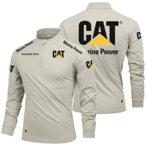 Caterpillar Marine Limited 2025 Long Sleeve Shirt, Stand Collar Quarter Zip-up Custom Name HIDI100425Y49LMT05CAM
