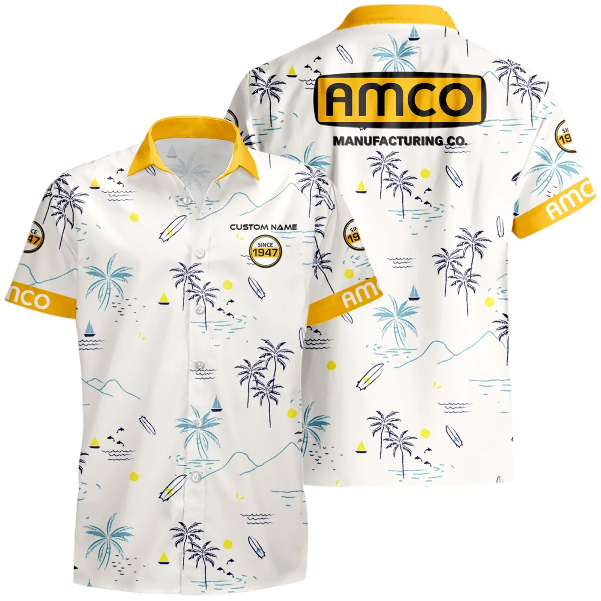 AMCO Manufacturing Hawaiian Shirt x T-Shirt Full Set Limited 2025 All Over Print, Custom Name HIDI190425Y7HWLS9AMM