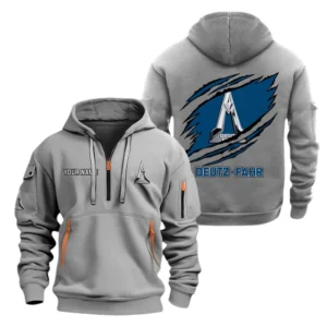 Deutz Fahr Half Zip Hoodie Sport Hooded Multi-Pocket Custom Name TN280525Y25QZ2HCT2DEF