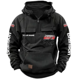 Branson Tractors Quarter Zip Hoodie, Sports Hoodie Multi-Pockets, Custom Name HG090525Y41HJRCT1BRA
