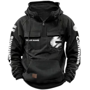 Cummins Quarter Zip Hoodie, Sports Hoodie Multi-Pockets, Custom Name HG090525Y41HJRCT1CUM