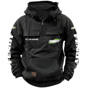 Fendt Quarter Zip Hoodie, Sports Hoodie Multi-Pockets, Custom Name HG090525Y41HJRCT1FEN