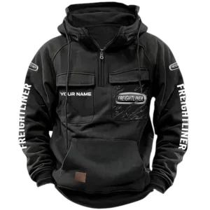 Freightliner Quarter Zip Hoodie, Sports Hoodie Multi-Pockets, Custom Name HG100525Y41HJRCT1FRE