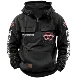 Massey Ferguson Quarter Zip Hoodie, Sports Hoodie Multi-Pockets, Custom Name HG140525Y41HJRCT1MAF