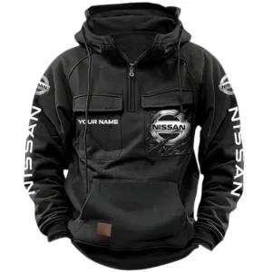 Nissan Trucks Quarter Zip Hoodie, Sports Hoodie Multi-Pockets, Custom Name HG170525Y41HJRCT1NIT